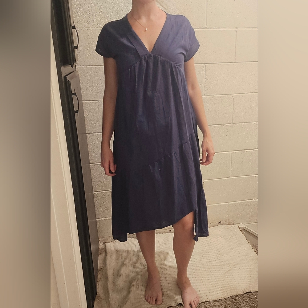 Zanzea Blue Asymmetrical High-Low Sundress